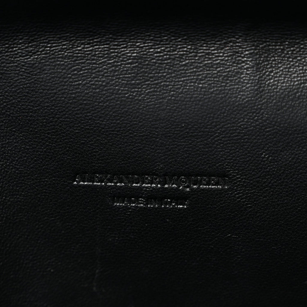 Calfskin Studded Skull Envelope Clutch Black