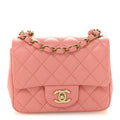 Lambskin Quilted Mini Square Flap Pink