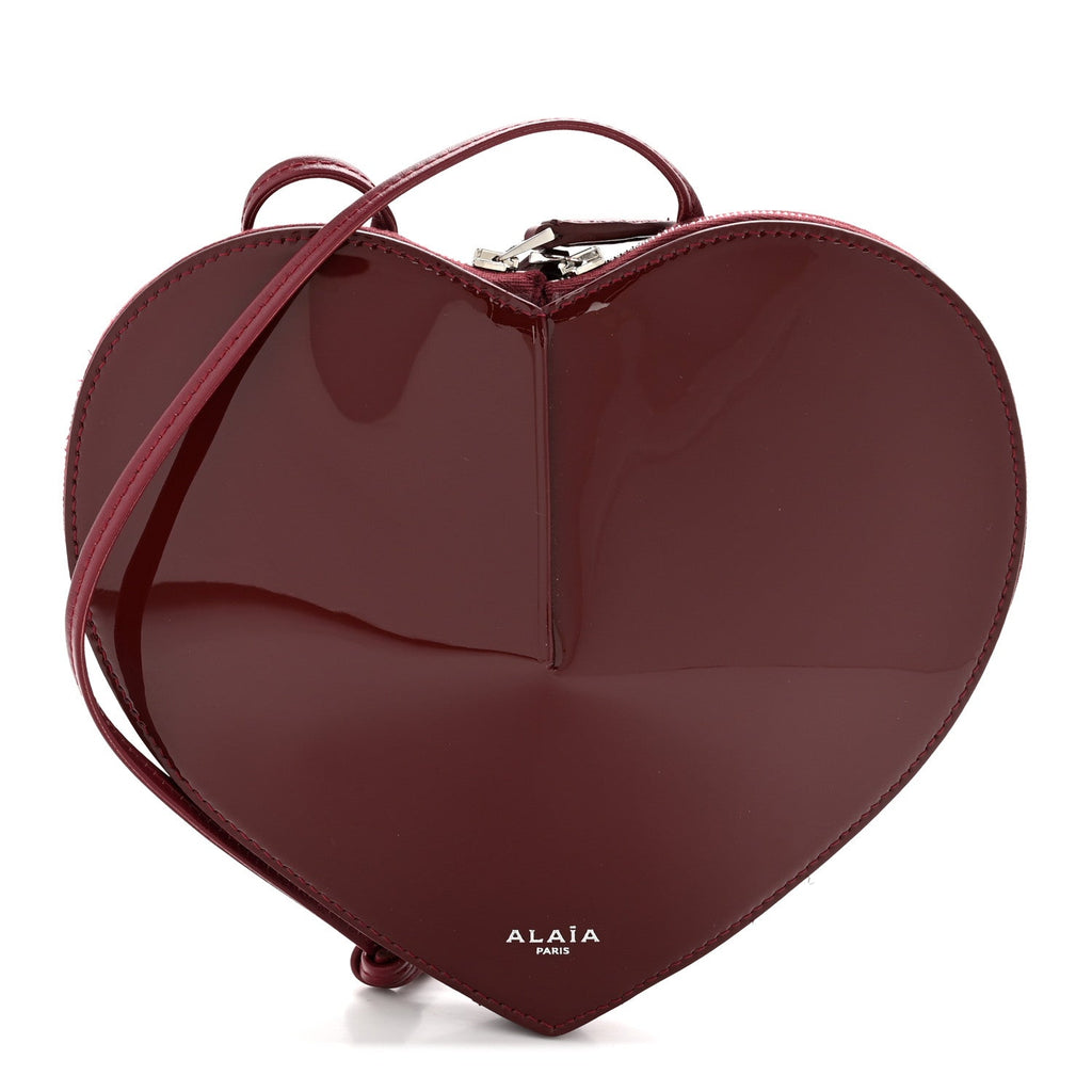 Patent Calfskin Le Coeur Bag Garnet Red