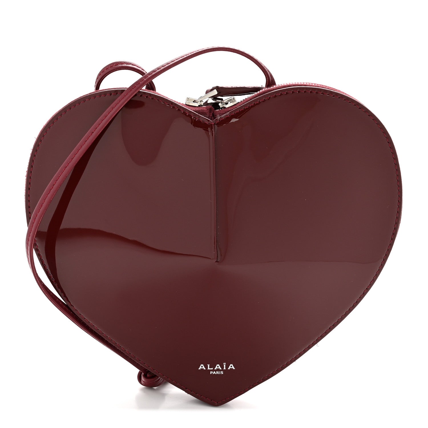 Patent Calfskin Le Coeur Bag Garnet Red