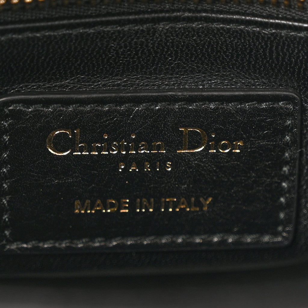 Calfskin Beaded Mini Lady Dior Black