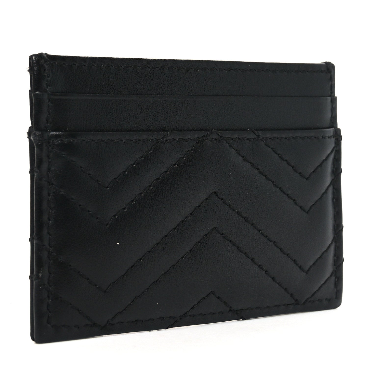 Calfskin Matelasse GG Marmont  Holder Black