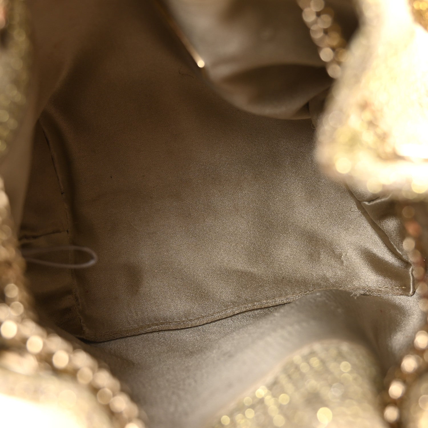 Metallic Woven Bon Bon Bag Champagne