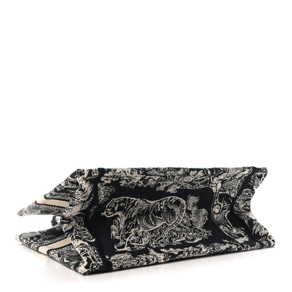 Canvas Embroidered Small Dioriviera Toile De Jouy Book Tote Blue