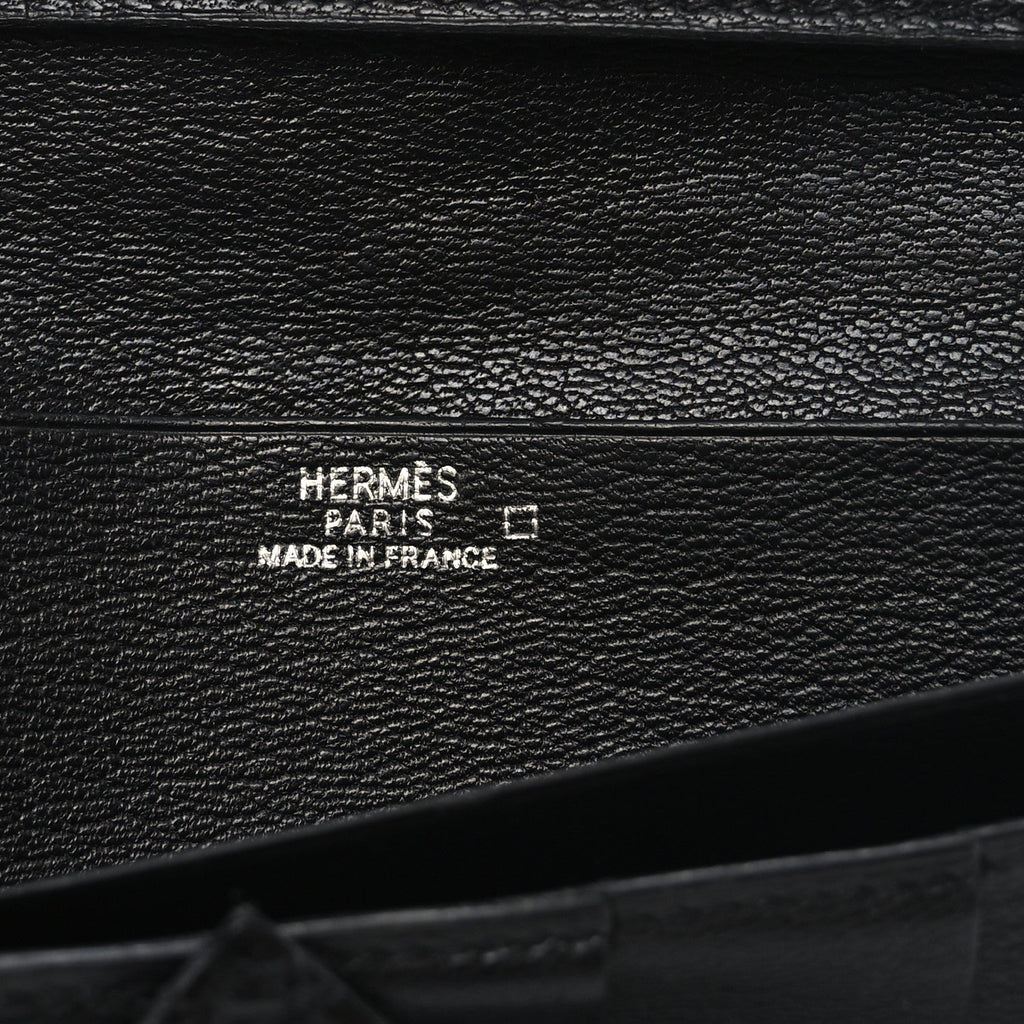 Shiny Alligator Bearn Gusset Wallet Black