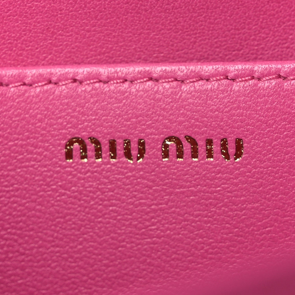Nappa Matelasse Crystal Wallet On Chain  Fuxia