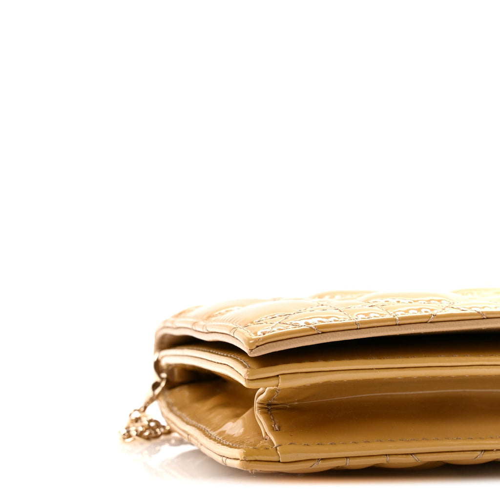 Patent Cannage Lady Dior Convertible Clutch Beige