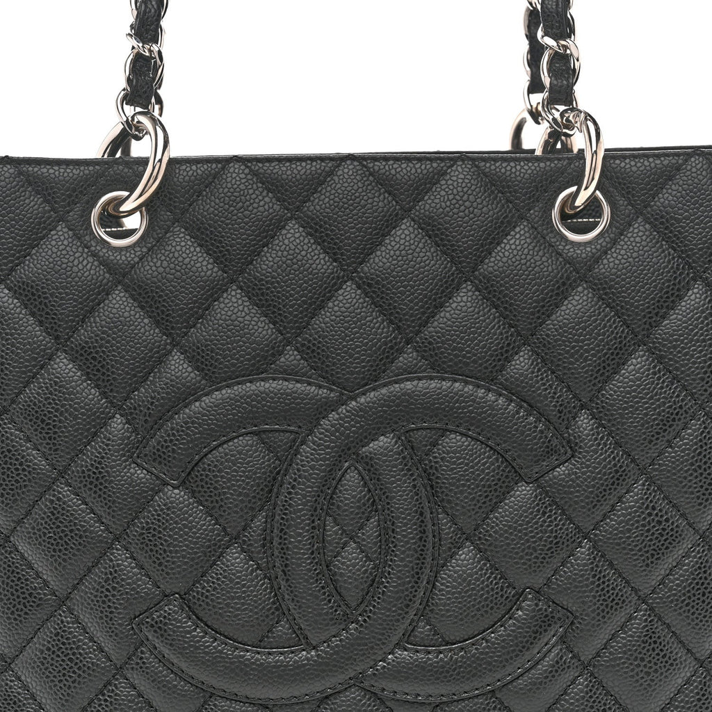 Caviar Quilted Grand Shopping Tote GST Black