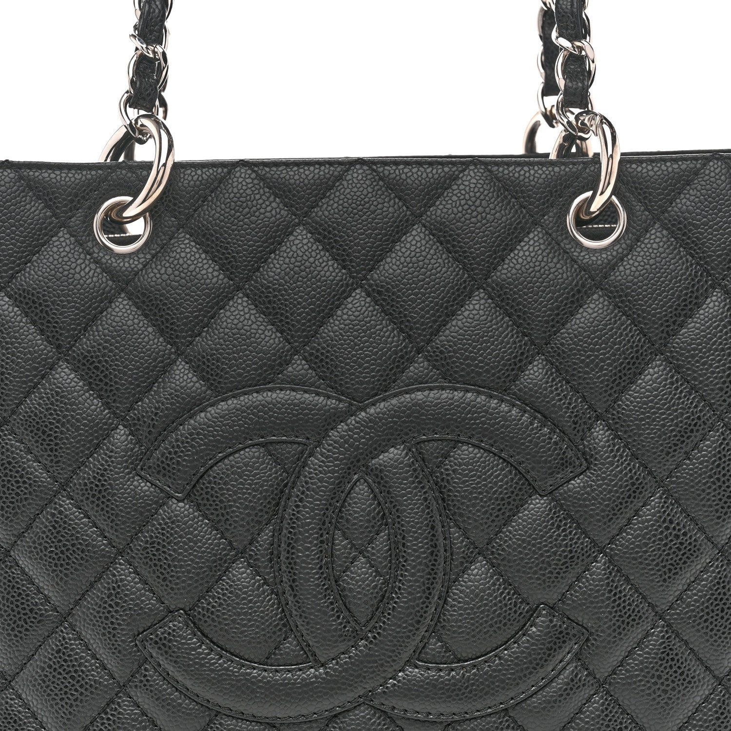 Caviar Quilted Grand Shopping Tote GST Black