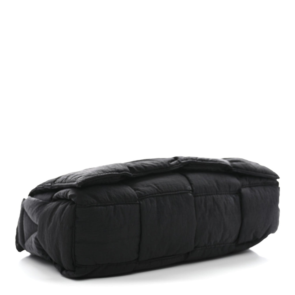 Nylon Intrecciato Padded Tech Cassette Bag Black