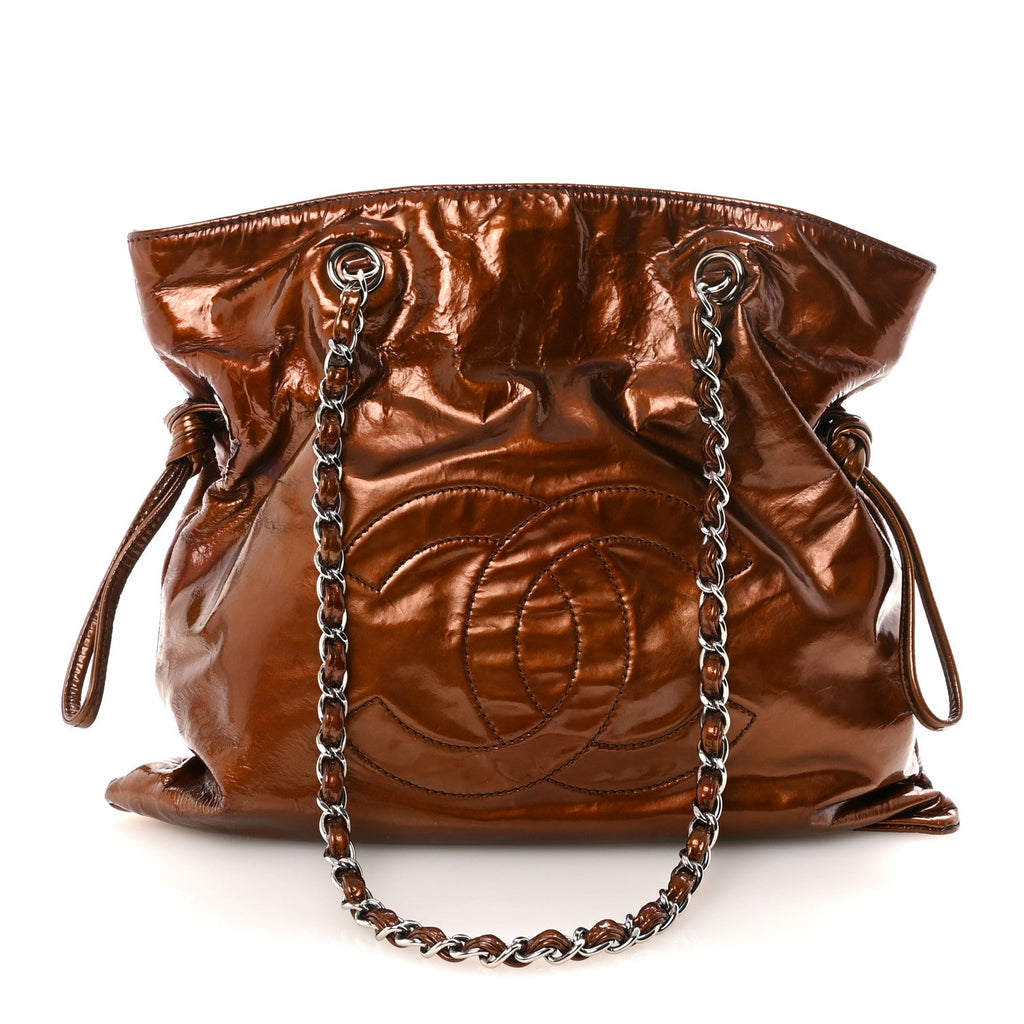 Patent Bonbons Shopper Tote Bronze