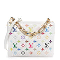 LV x TM Lambskin Embossed Monogram Coussin PM White Multicolor