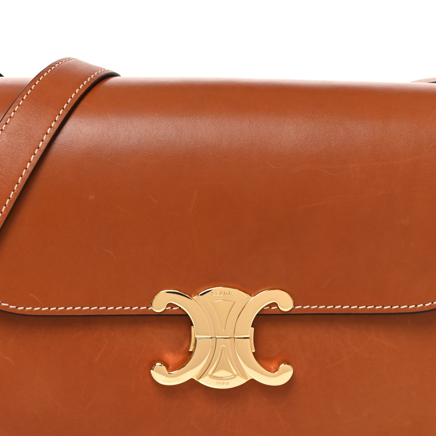 Natural Calfskin Medium Triomphe Tan