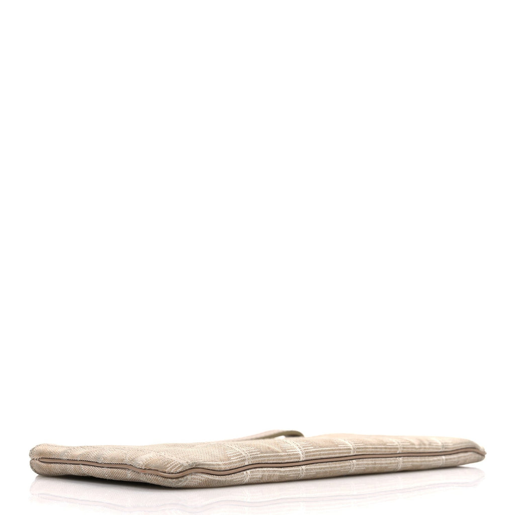 Nylon Travel Ligne Zip Wristlet Beige