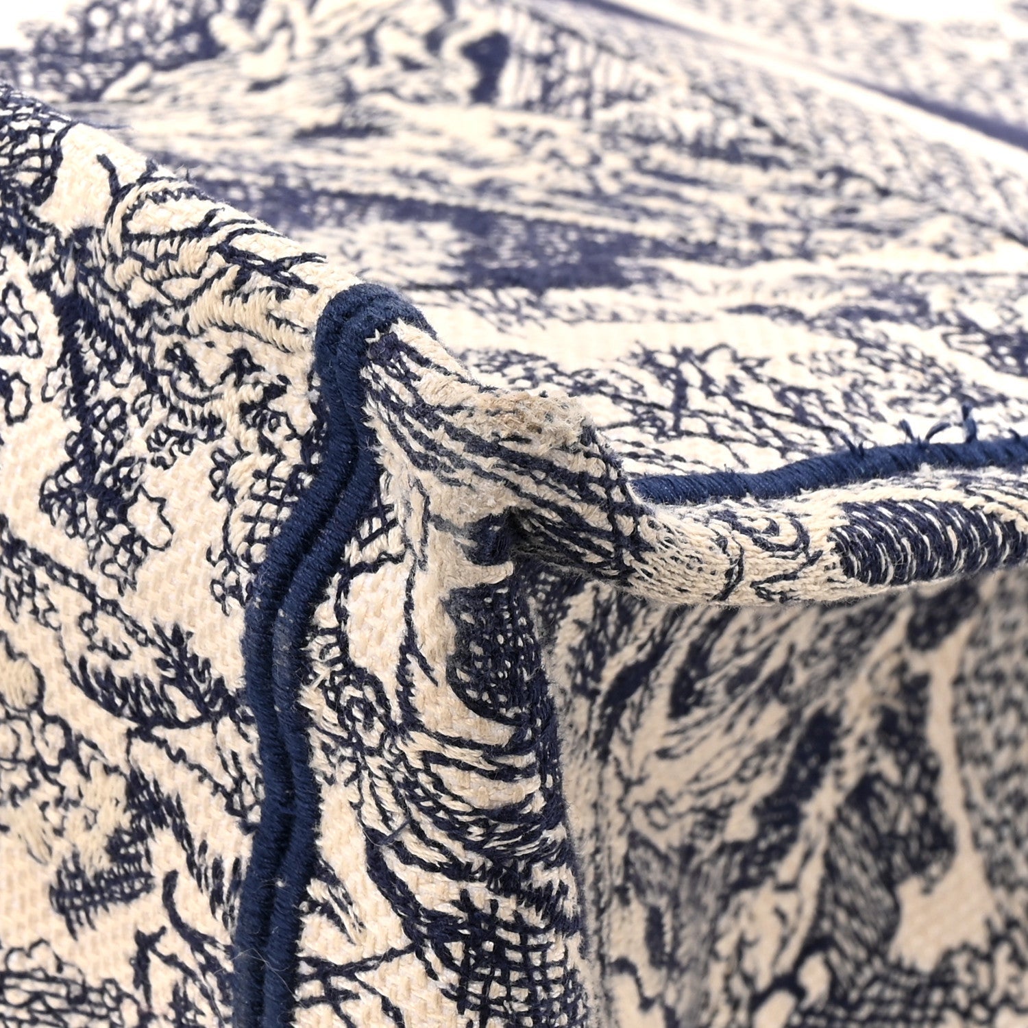 Canvas Embroidered Large Dioriviera Toile De Jouy Book Tote Blue