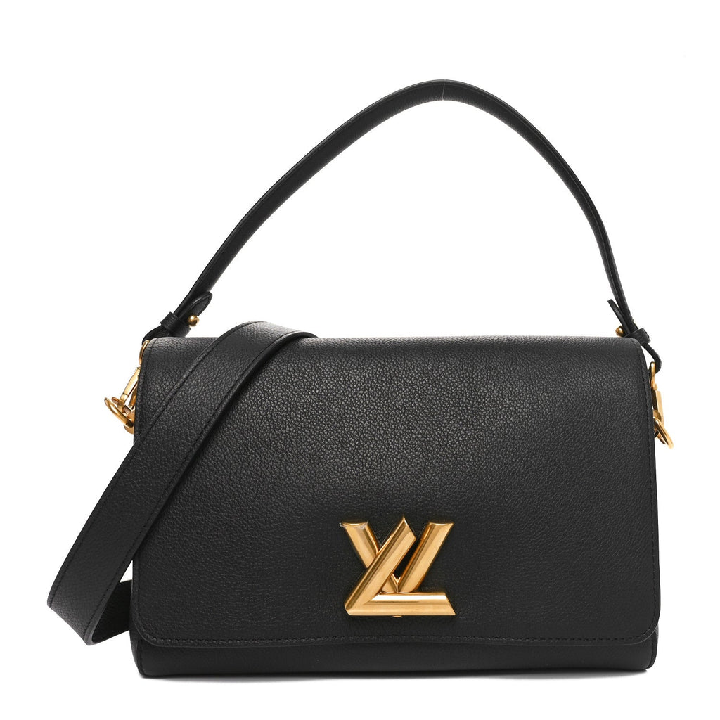 Calfskin Soft Twist Shoulder Bag Black