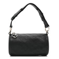 Sakai Be Green Calfskin Diagonal Stitched Mini Blondie Barrel Shoulder Bag Black
