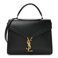 Smooth Calfskin Medium Classic Monogram Cassandra Top Handle Black