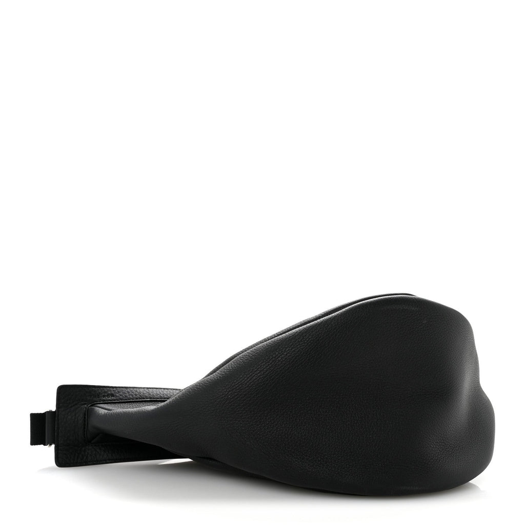Grained Calfskin Large Slouchy Banana Bag Black