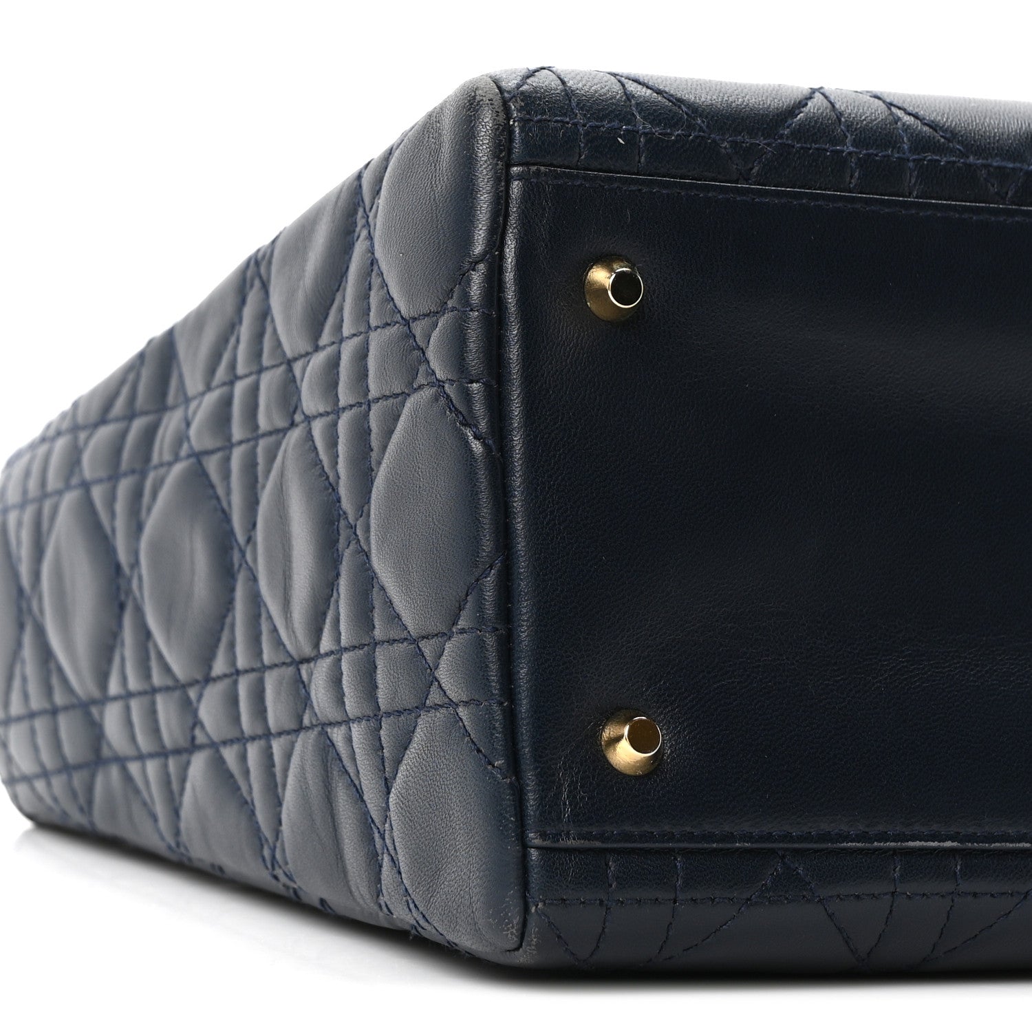 Lambskin Cannage Medium Lady Dior Navy Blue