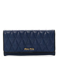 Nappa Quilted Flap Wallet Inchiostro