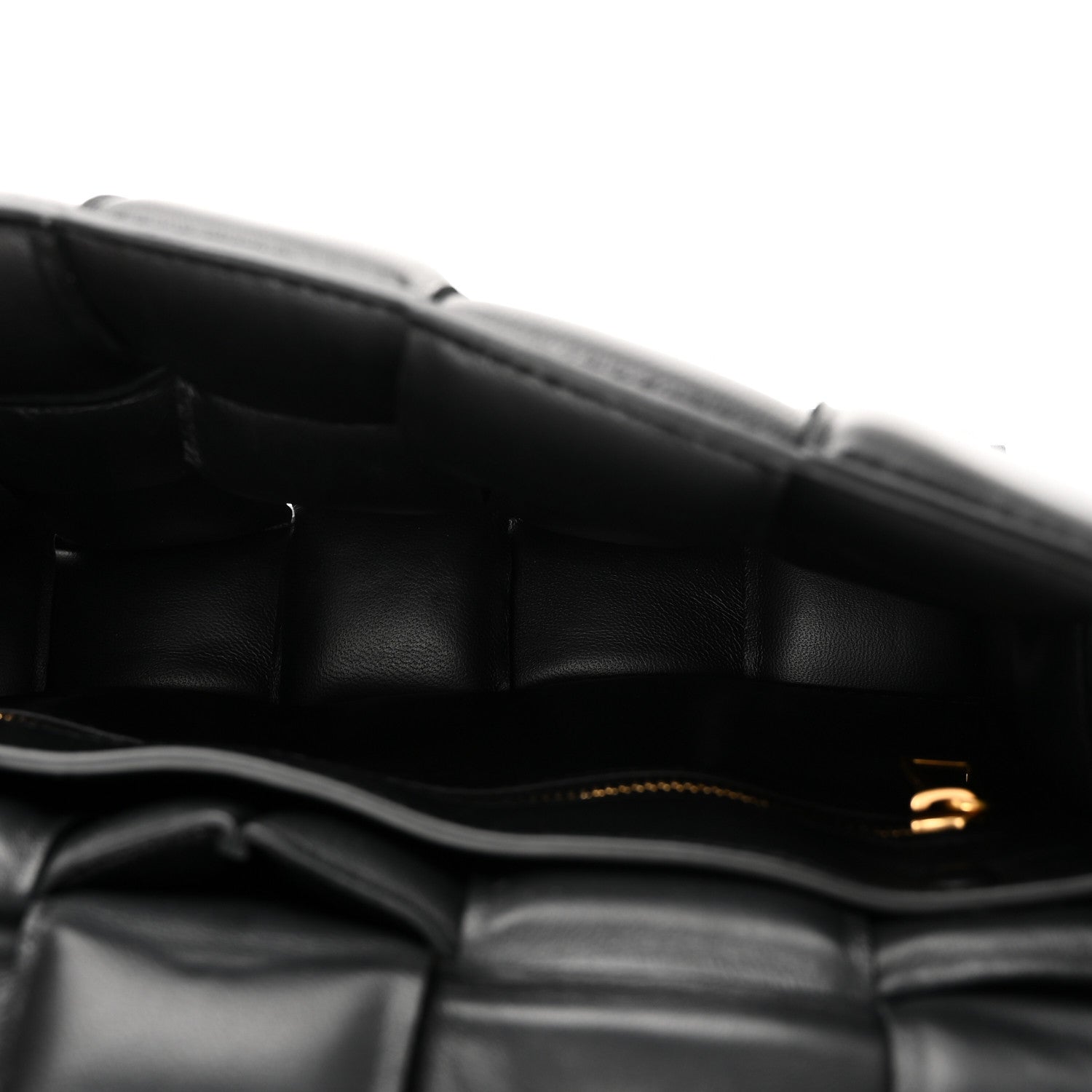 Lambskin Maxi Intreccio Padded Chain Cassette Crossbody Bag Black