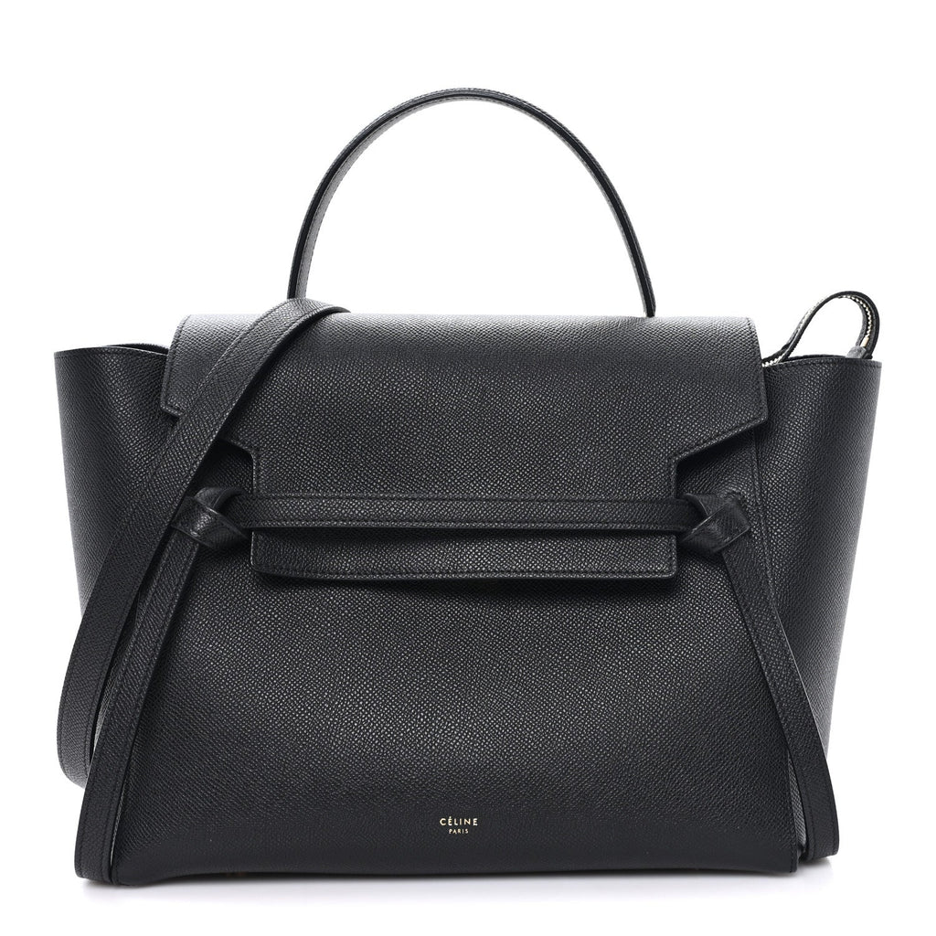 Grained Calfskin Mini Belt Bag Black