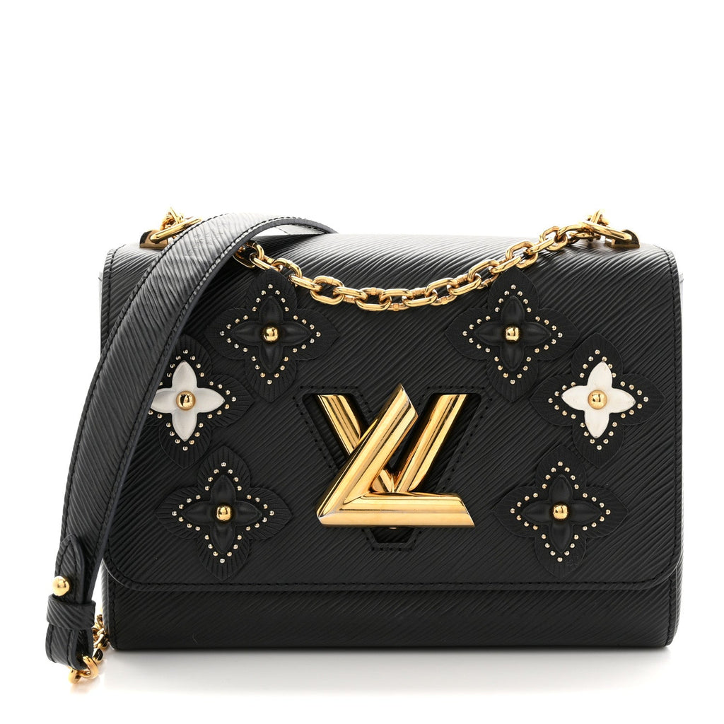 Epi Flowers Twist Shoulder Bag MM Black