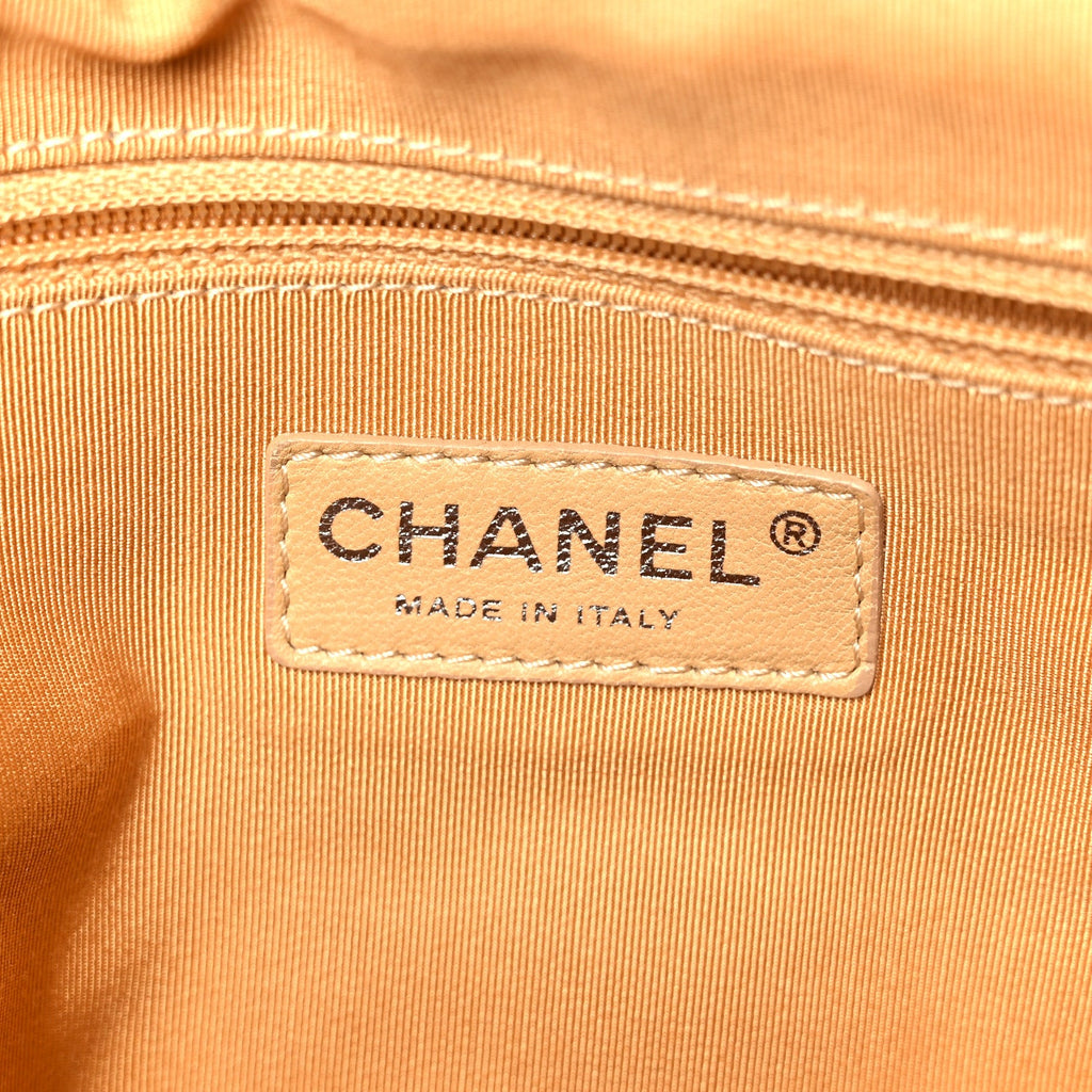 Washed Lambskin Quilted Medium Chain Around Messenger Brown