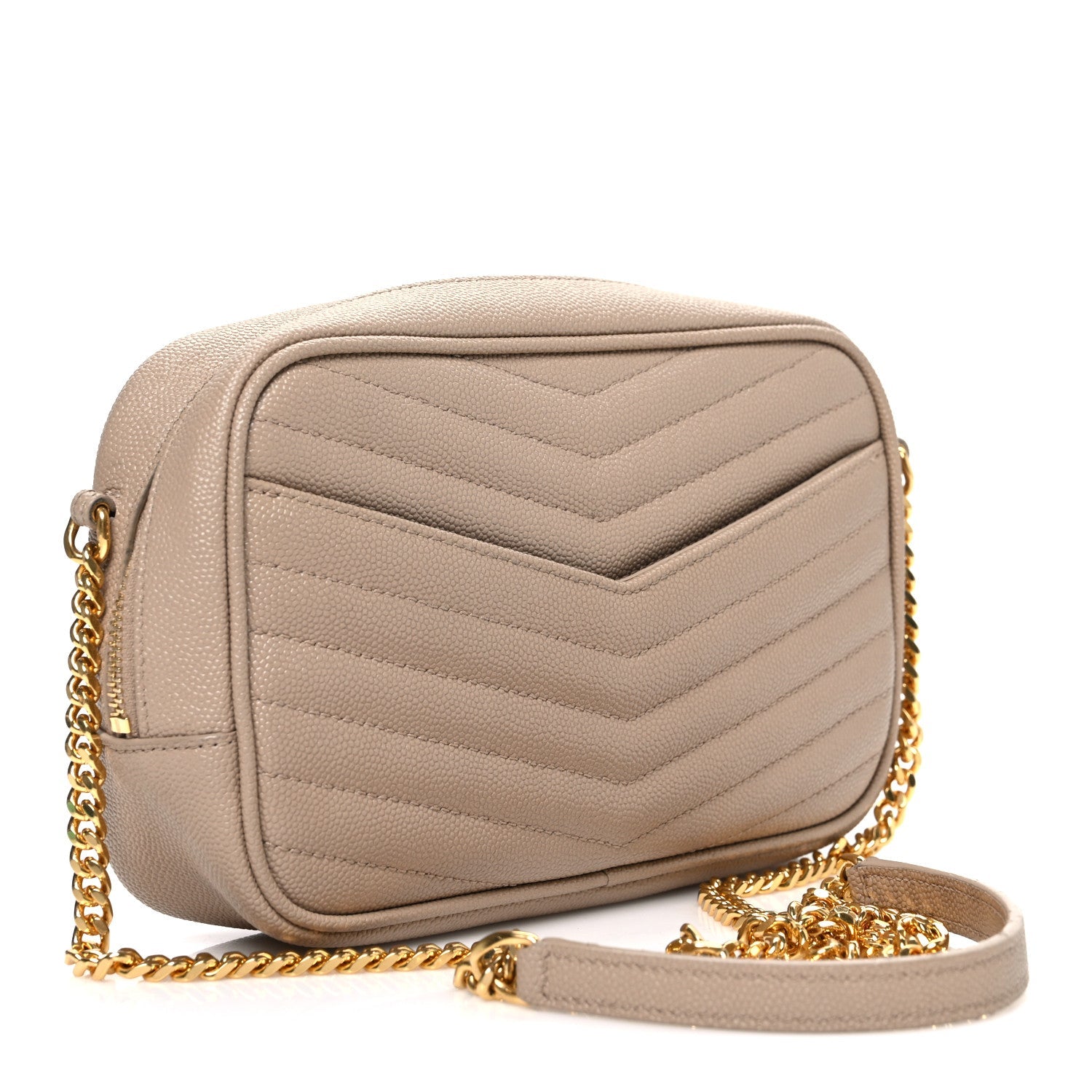 Grain De Poudre Matelasse Monogram Mini Lou Camera Bag Dark Beige