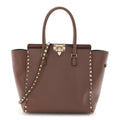 Vitello Small Rockstud Double Handle Tote Antique Rose