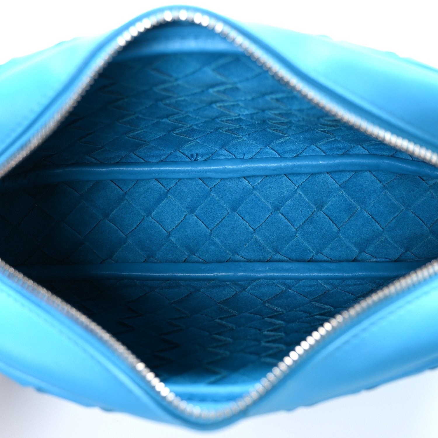 Calfskin Intrecciato Small Camera Bag Pool Blue