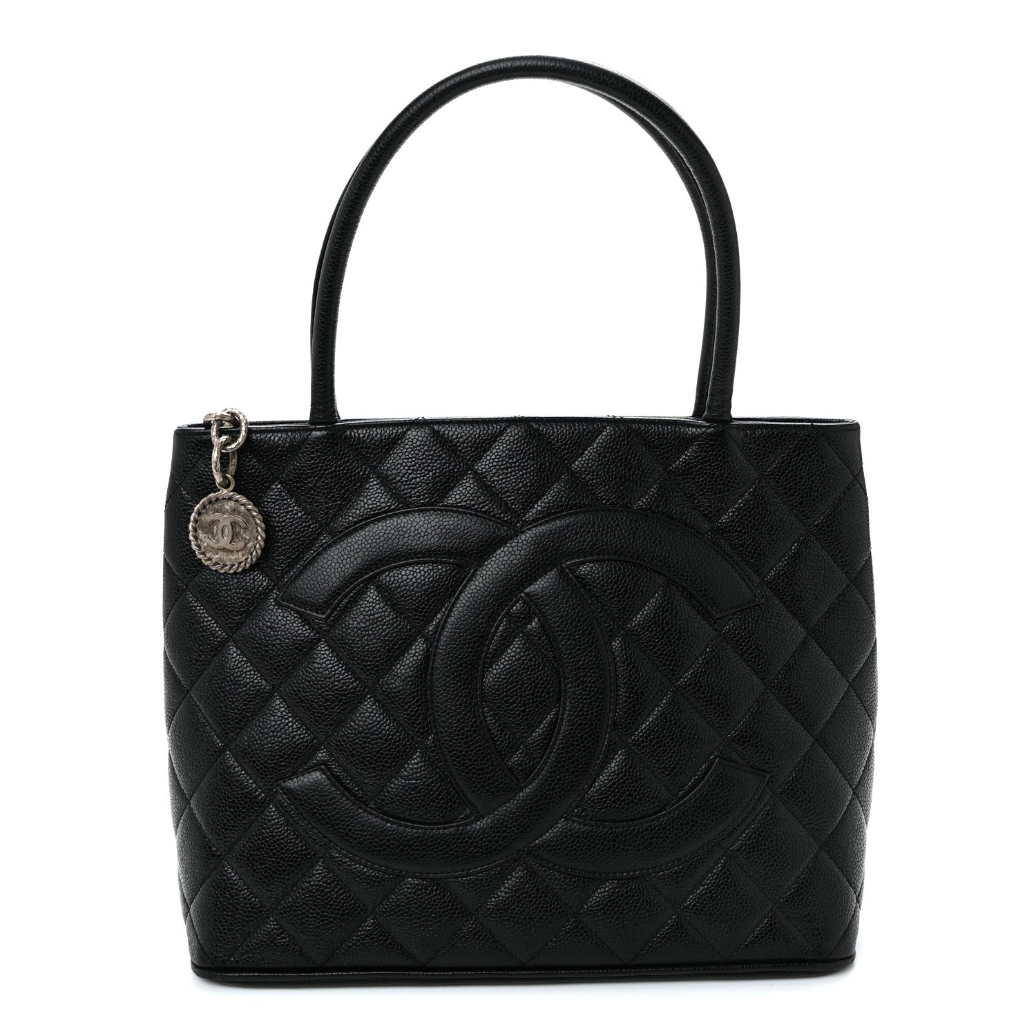 Caviar Quilted Medallion Tote Black