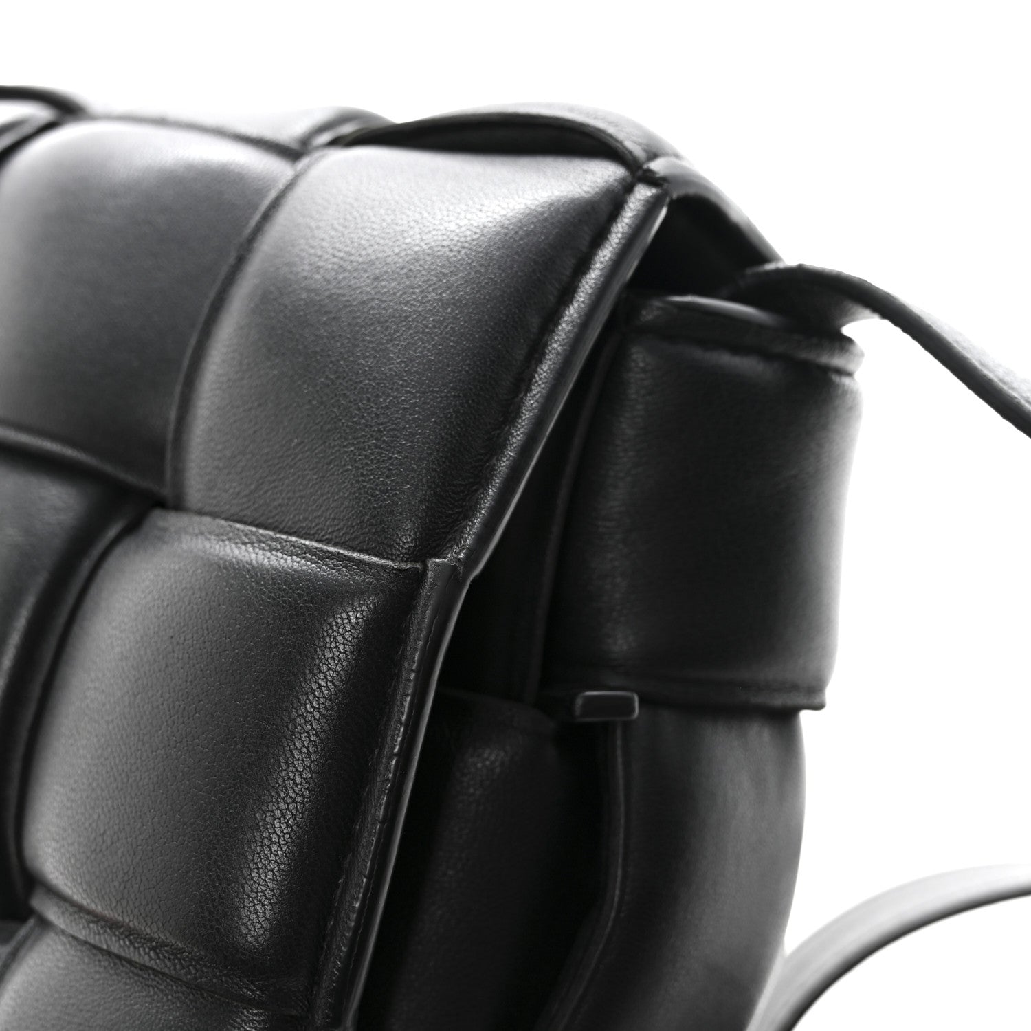 Nappa Maxi Intreccio Padded Cassette Crossbody Bag Black
