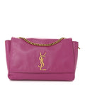 Smooth Calfskin Suede Medium Reversible Monogram Kate Satchel Rose Rubis