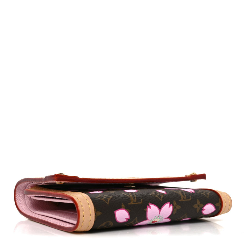 LV X TM Monogram Cherry Blossom Victorine Wallet Sakura Brown