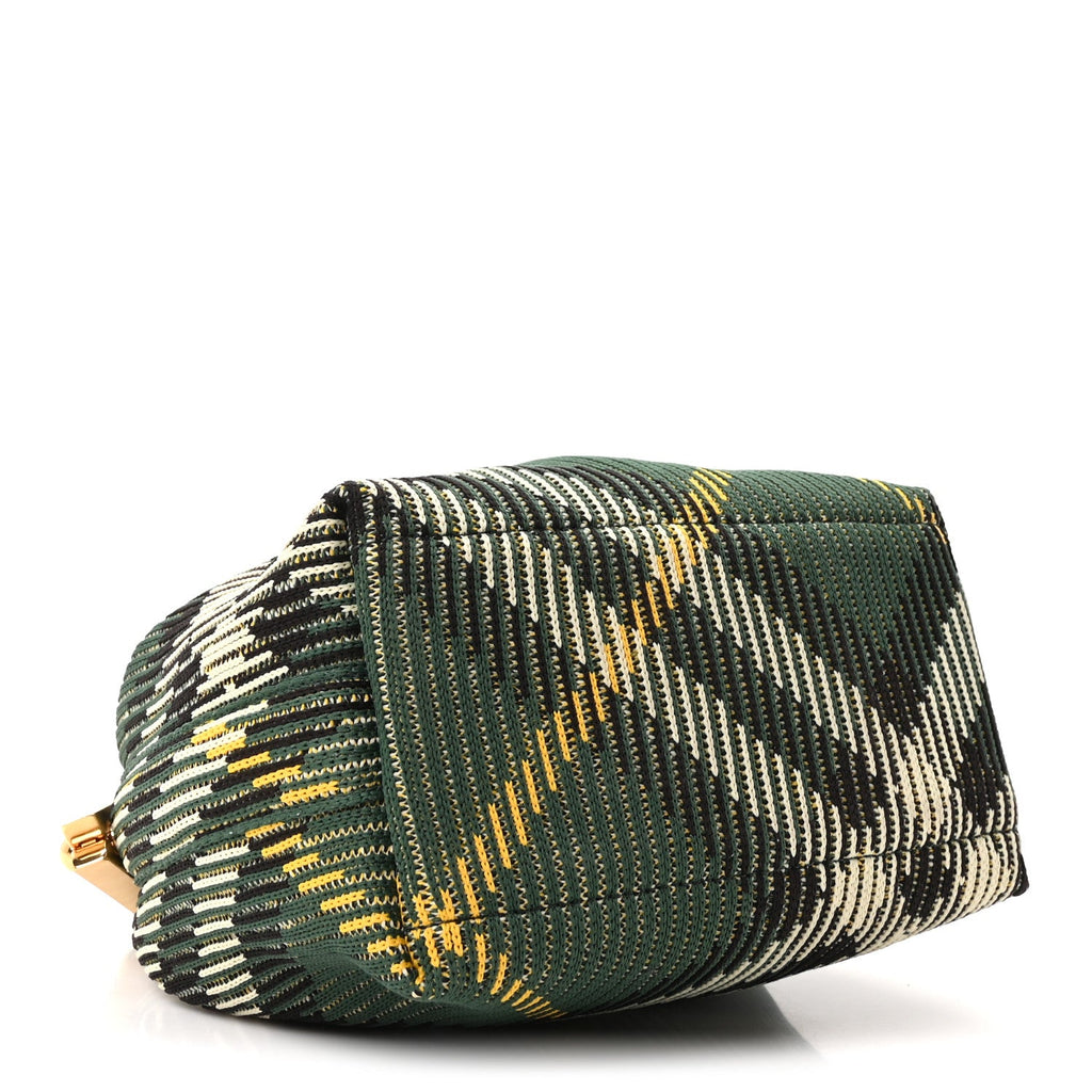Canvas Knitted Check Mini Peg Duffle Bag Ivy