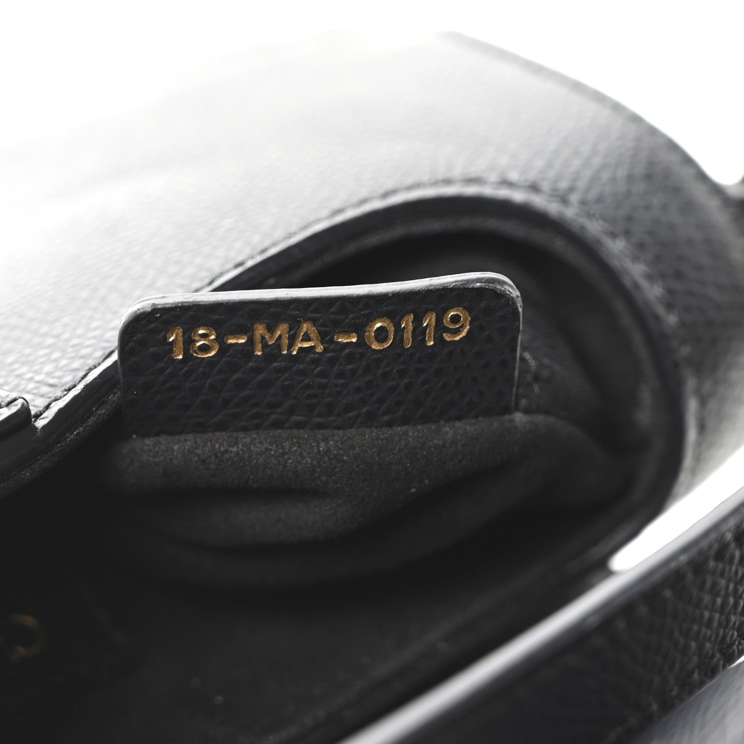 Grained Calfskin Mini Saddle Bag Black