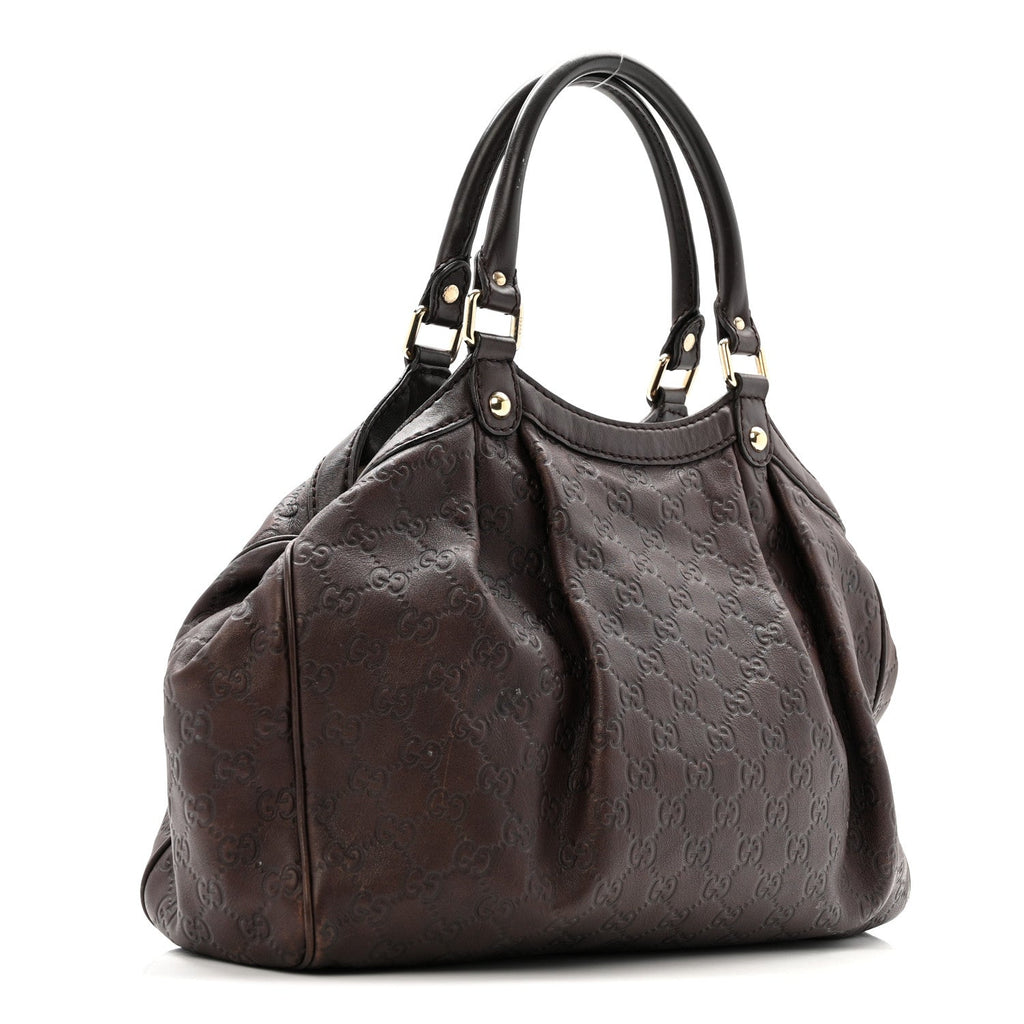 Guccissima Medium Sukey Tote Chocolate