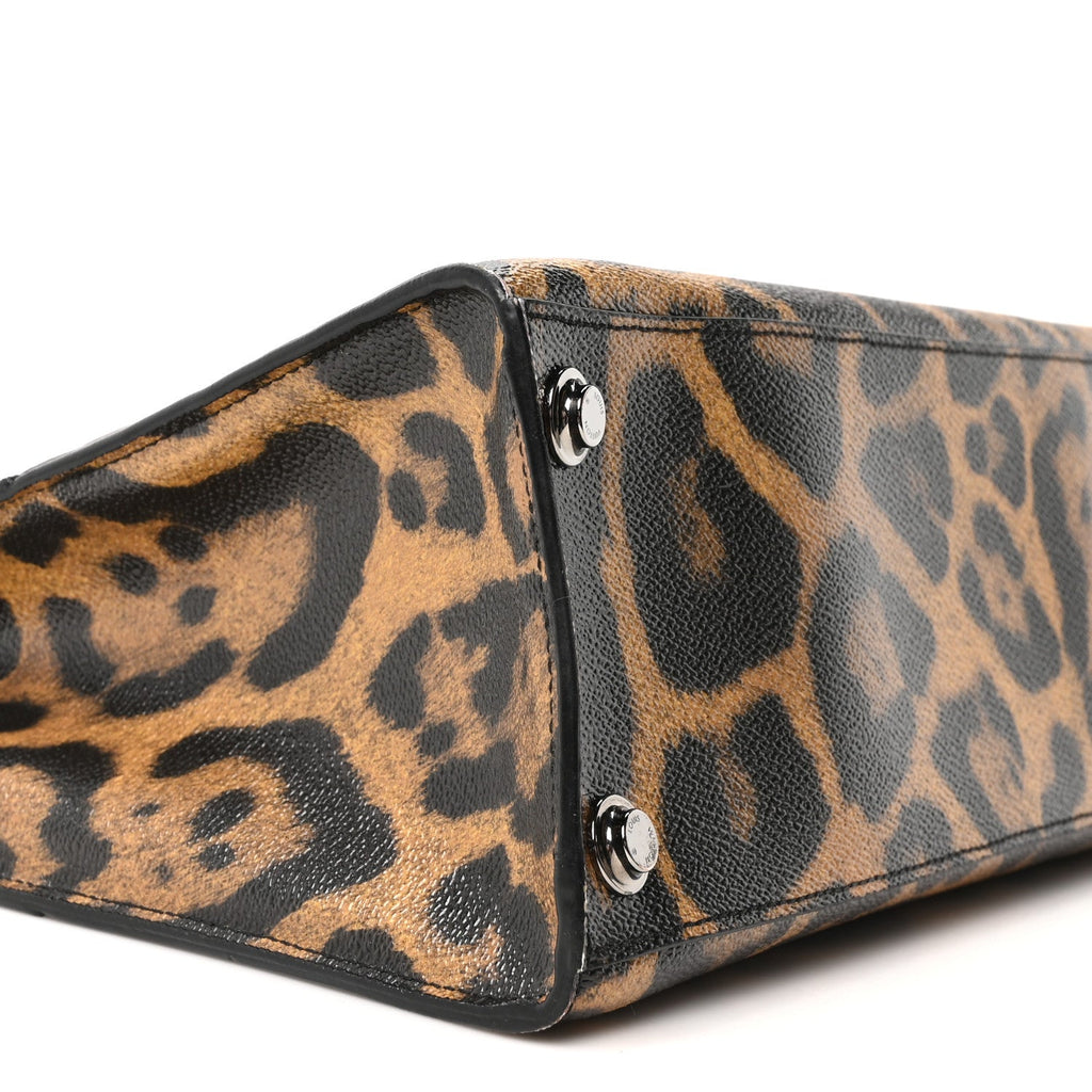 Canvas Calfskin Wild Animal Print City Steamer EW Marron
