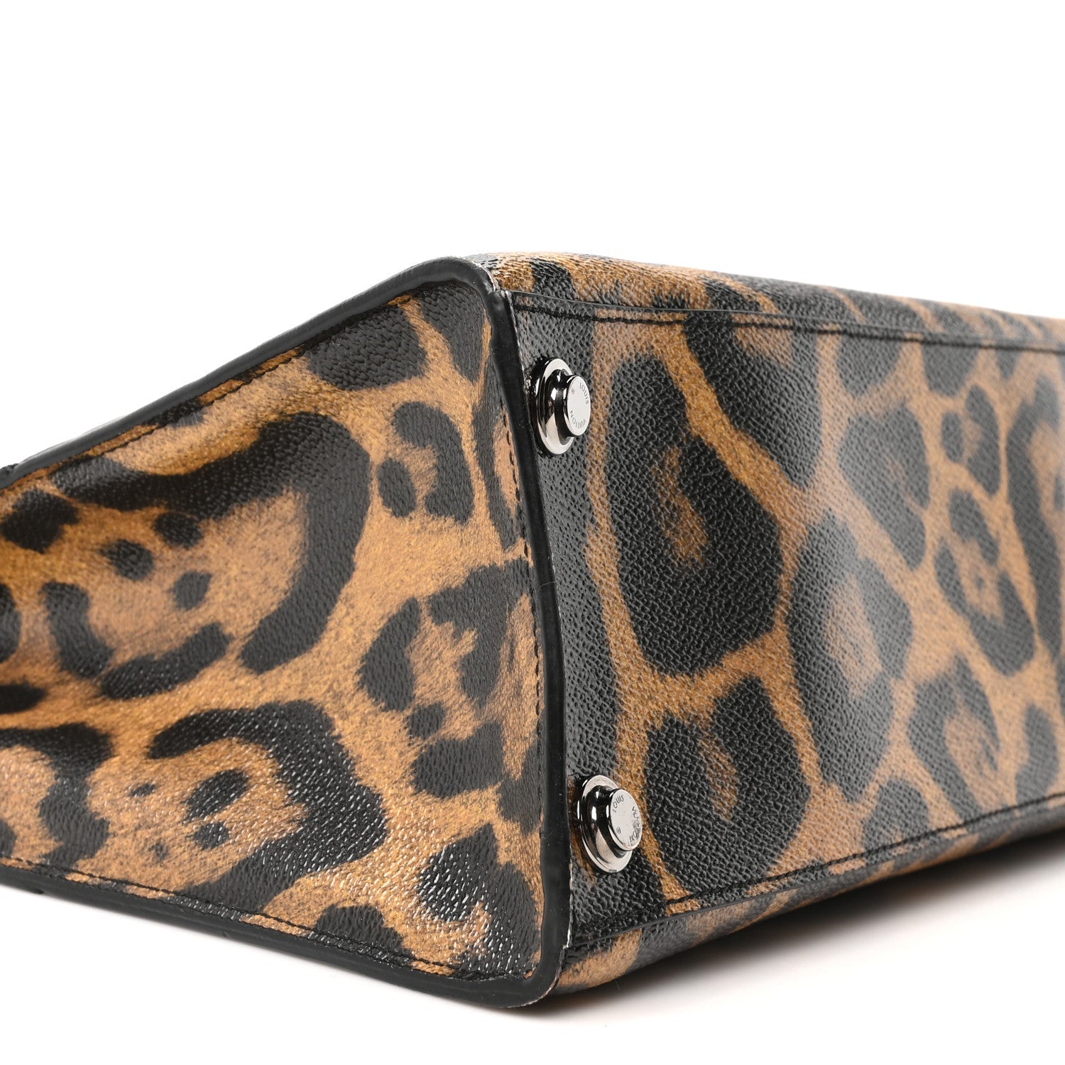 Canvas Calfskin Wild Animal Print City Steamer EW Marron