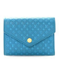 Calfskin Nanogram Embossed Victorine Wallet Bleu