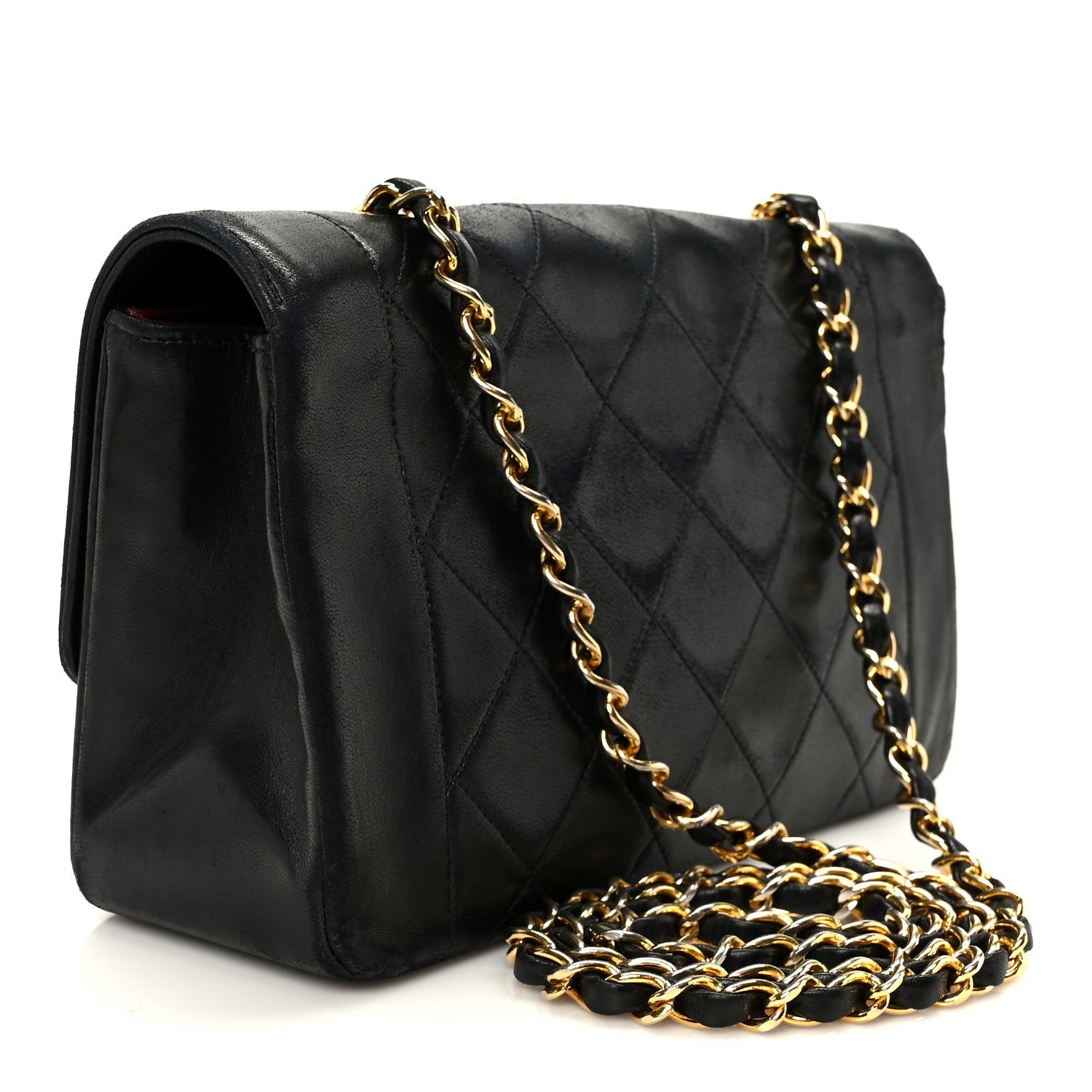 Lambskin Quilted Small Single Flap Black