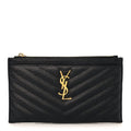 Grain De Poudre Chevron Monogram Bill Pouch Black