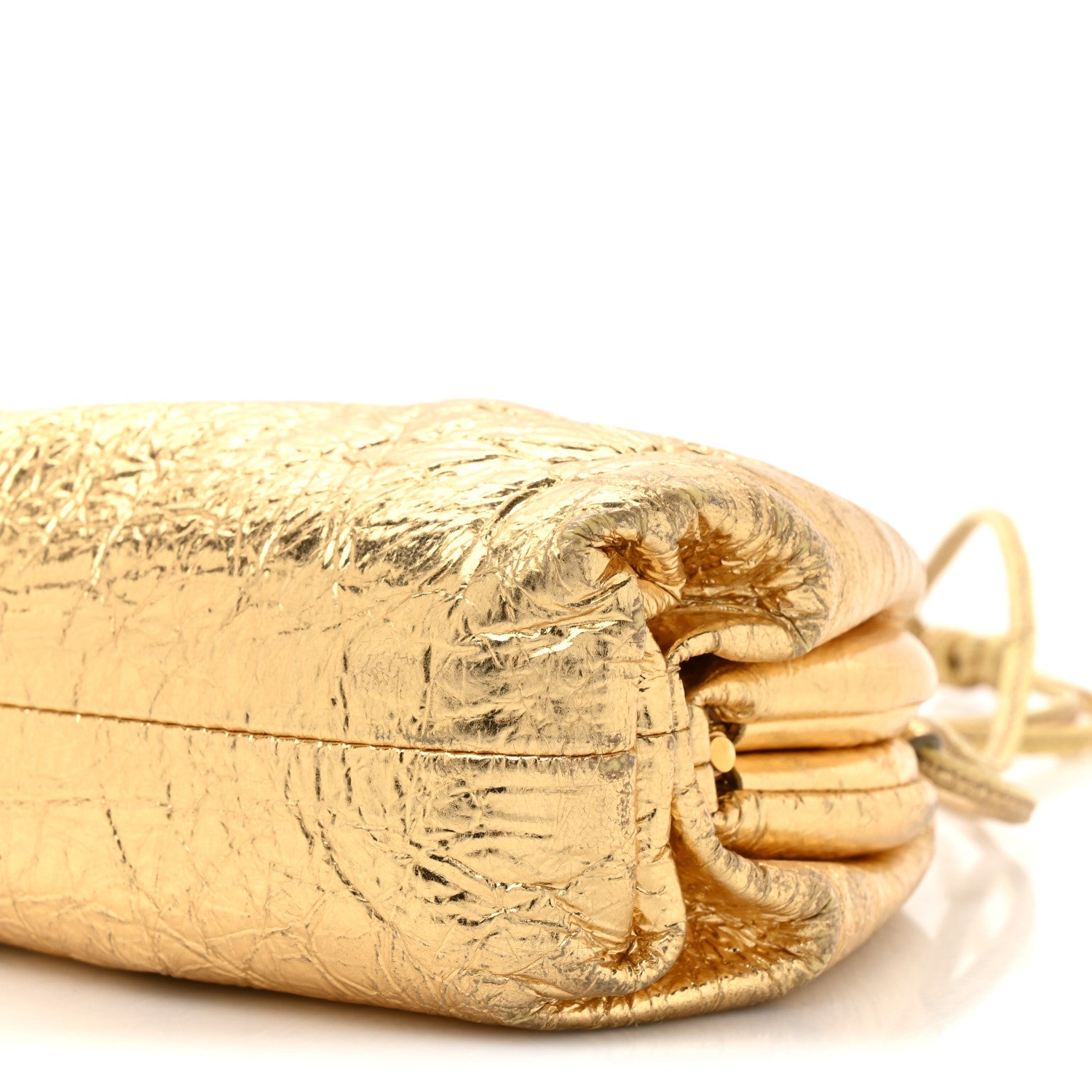 Metallic Crushed Calfskin The Mini Pouch Gold