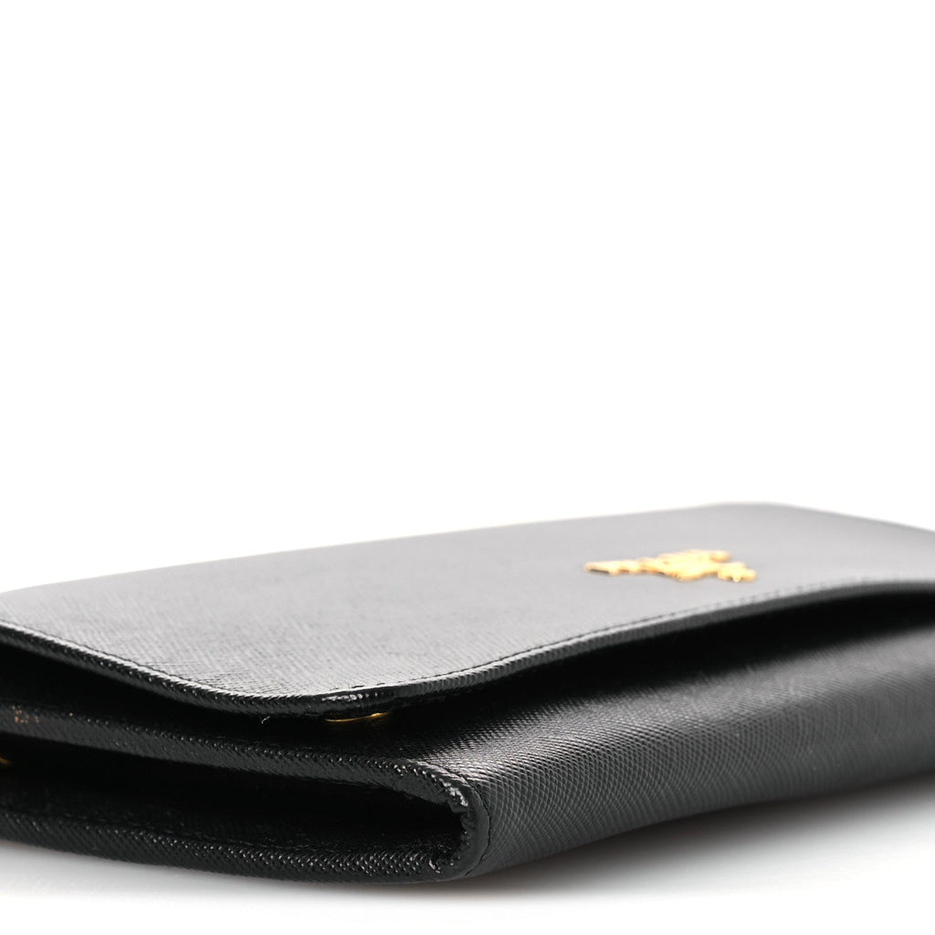 Saffiano Metal Large Chain Wallet Black