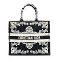 Canvas Embroidered Cornely Book Tote Blue White