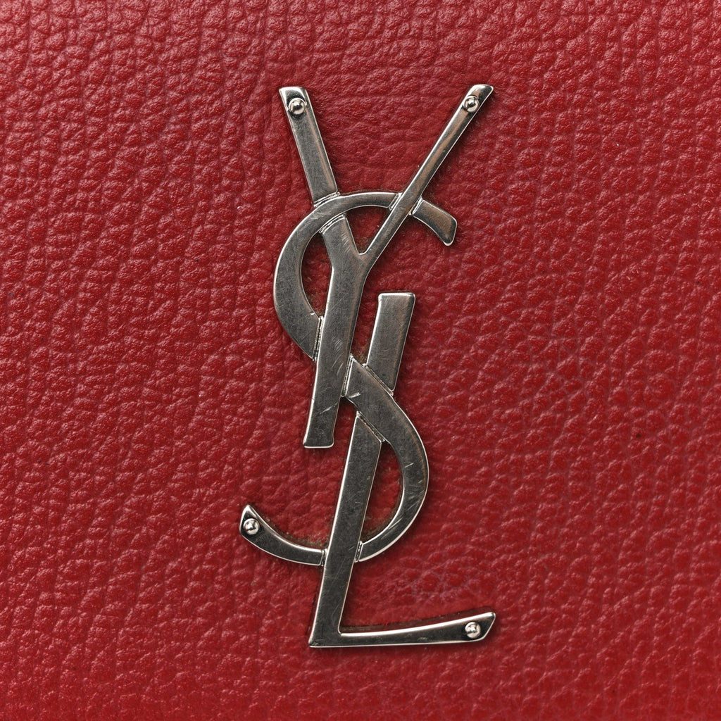 Grained Calfskin Medium Monogram Sunset Satchel Red