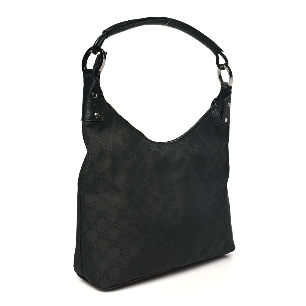 Nylon Monogram Small Hobo Black