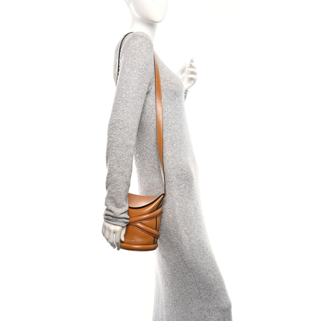 Calfskin Curve Bucket Bag Tan